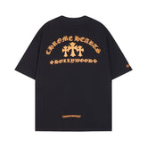 Camiseta Chrome Hearts Triple Cross Hollywood Preta/Laranja