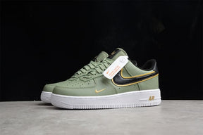 Tênis Nike Air Force 1 o Double Swoosh Olive Gold Black