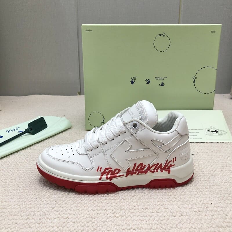 Tênis Off-White Out of Office Low For Walking White Red