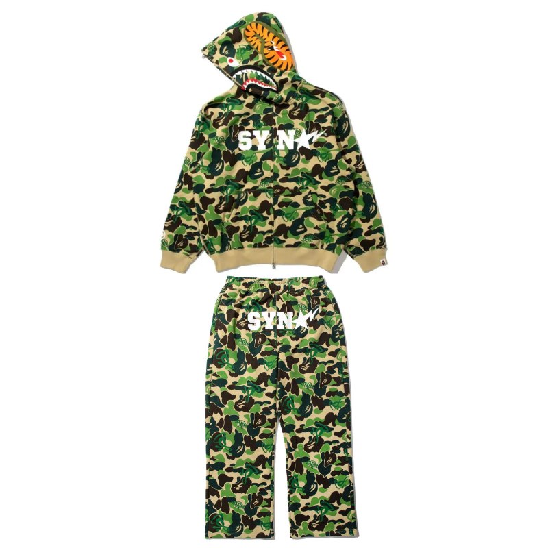 Conjunto BAPE x SYNA By Central Cee x Spotfy Shark Camo Green