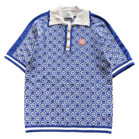 PRONTA ENTREGA - Polo Casablanca Logo Lurex Jacquard Azul