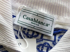 PRONTA ENTREGA - Polo Casablanca Logo Lurex Jacquard Azul