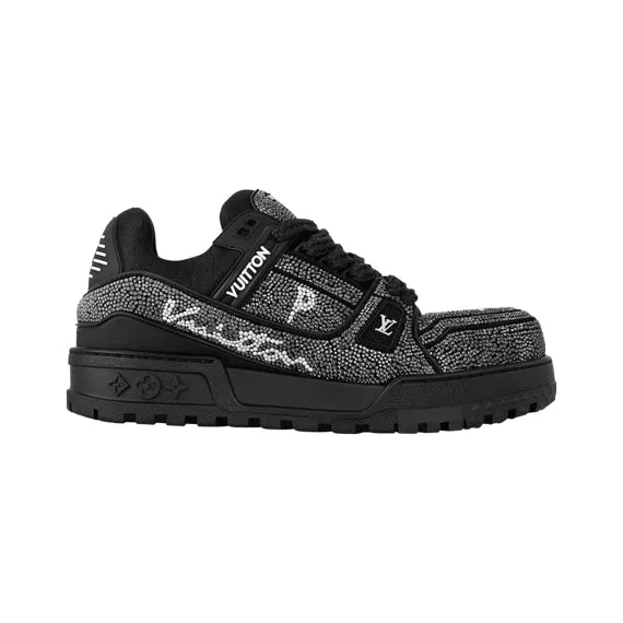 Tênis Louis Vuitton LV Trainer MaxI Black Crystal