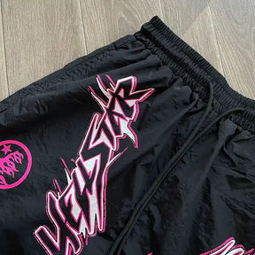 Shorts Hellstar Waxed Nylon Athletic Black