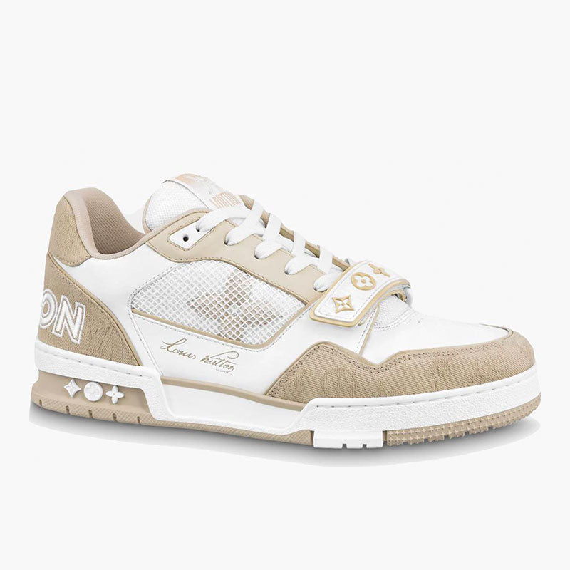 Tênis Louis Vuitton Trainer Beige White
