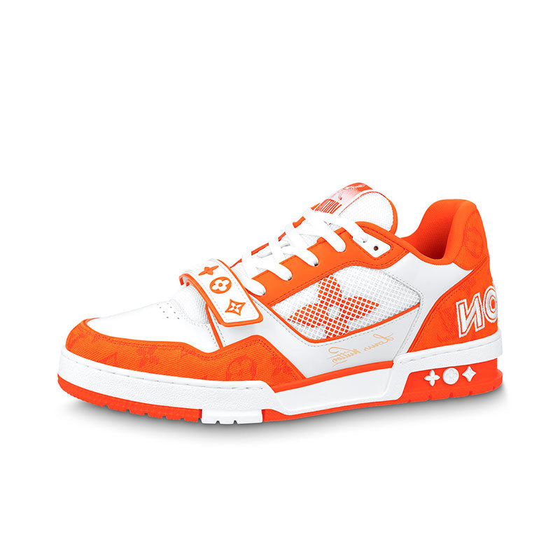 Tênis Louis Vuitton Trainer Monogram Denim Orange