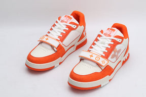 Tênis Louis Vuitton Trainer Monogram Denim Orange