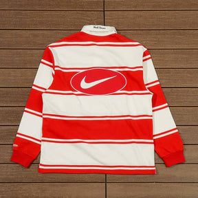 Camisa Nike x Supreme Stripe Rugby Vermelha/Branca