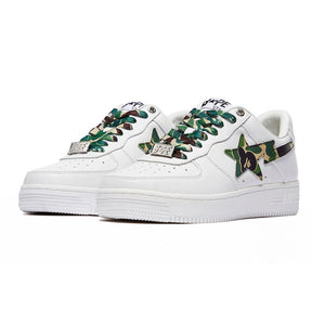 Tênis A Bathing Ape Bape Sta Low White ABC Camo Green