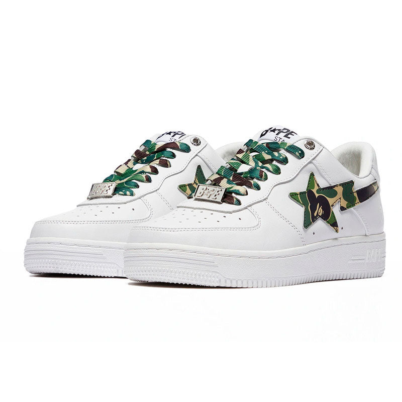 Tênis A Bathing Ape Bape Sta Low White ABC Camo Green