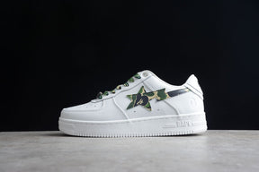 Tênis A Bathing Ape Bape Sta Low White ABC Camo Green
