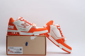 Tênis Louis Vuitton Trainer Monogram Denim Orange