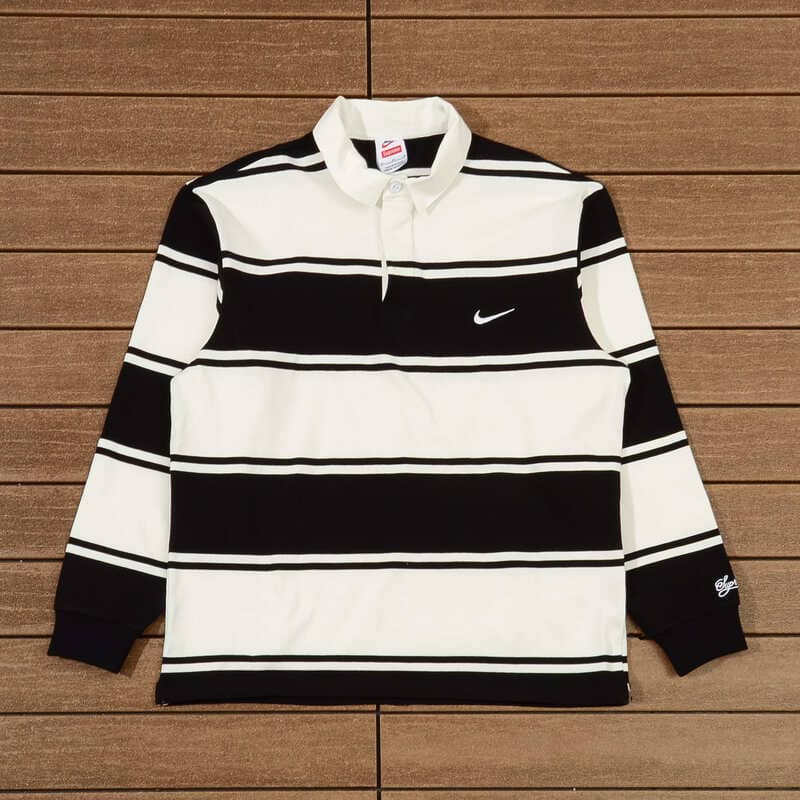 Camisa Nike x Supreme Stripe Rugby Preta/Branca