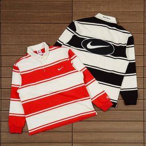 Camisa Nike x Supreme Stripe Rugby Preta/Branca