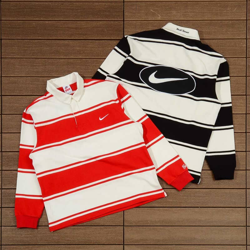 Camisa Nike x Supreme Stripe Rugby Preta/Branca