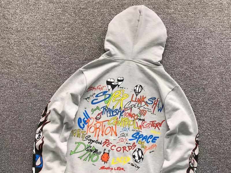 Moletom Chrome Hearts x Matty Boy Flames Cinza