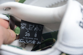 Tênis A Bathing Ape Bape Sta Low White ABC Camo Green