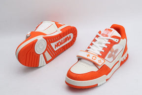 Tênis Louis Vuitton Trainer Monogram Denim Orange