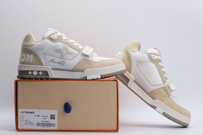 Tênis Louis Vuitton Trainer Beige White