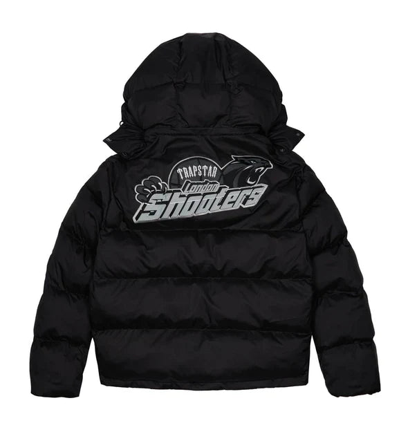 Jaqueta Trapstar Shooters Hooded Puffer Black/Reflective