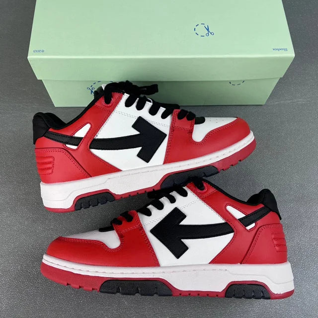 Tênis Off-White Out Of Office "OOO" Black White Red
