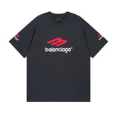 Camiseta Balenciaga Logo Embroidered Preta